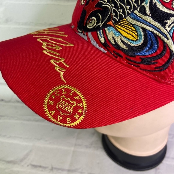 Cliff Raven Artwear Koi Fish Tattoo Embroidered Mesh Back Trucker Snapback Hat - Picture 3 of 9